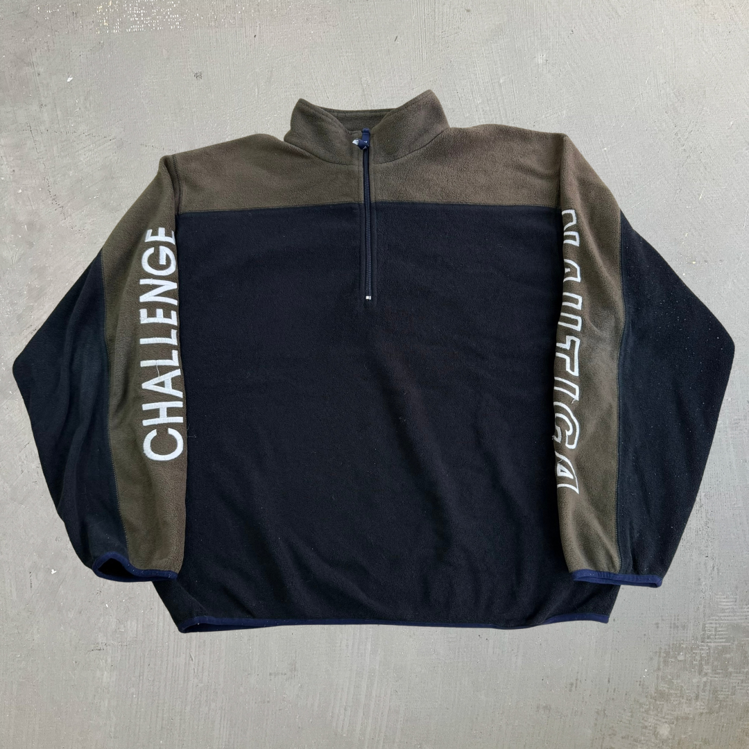 Vintage Nautica Challenge Made In USA Quarter Zip Polar Fleece - XL