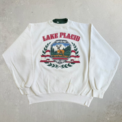 J- Vintage '92 Lake Placid Deer Graphic Made In USA Crewneck - L
