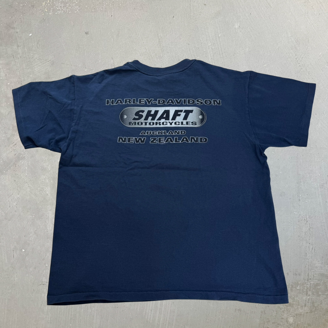 J- Vintage '00 Harley Davidson Auckland New Zealand Single Stitch Tee - L