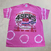 J-  Vintage '88 San Francisco 49ers NFL World Champions Team Of The 80s Logo 7 Made In USA Single Stitch Tee - XL