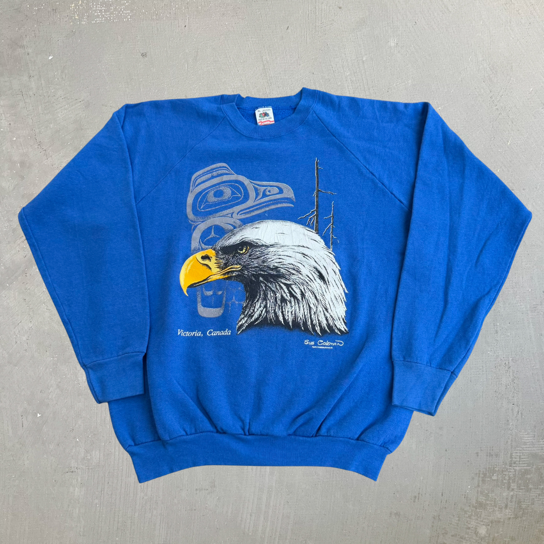 J- Vintage Victoria Canada Eagle 90's Graphic Made In USA Crewneck - XL