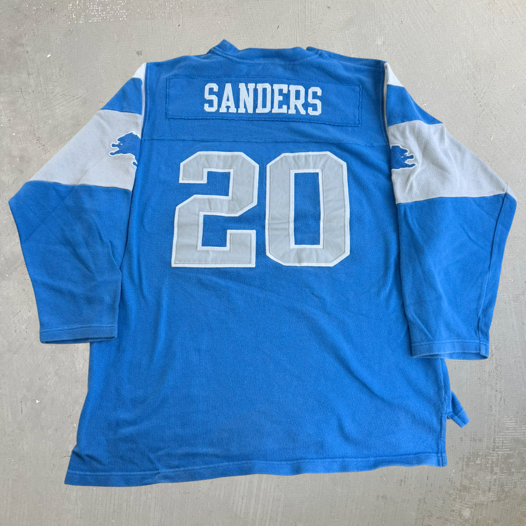 J- Vintage Detroit Lions Barry Sanders NFL Reebok Sweatshirt Football Jersey - XL