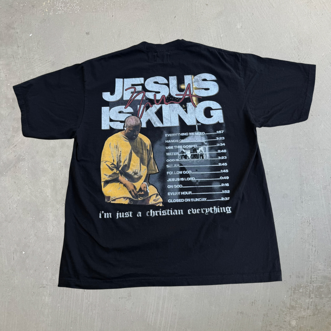 J- '24 Kanye West Ye Jesus Is King Album Graphic Game Changer Tee - XL