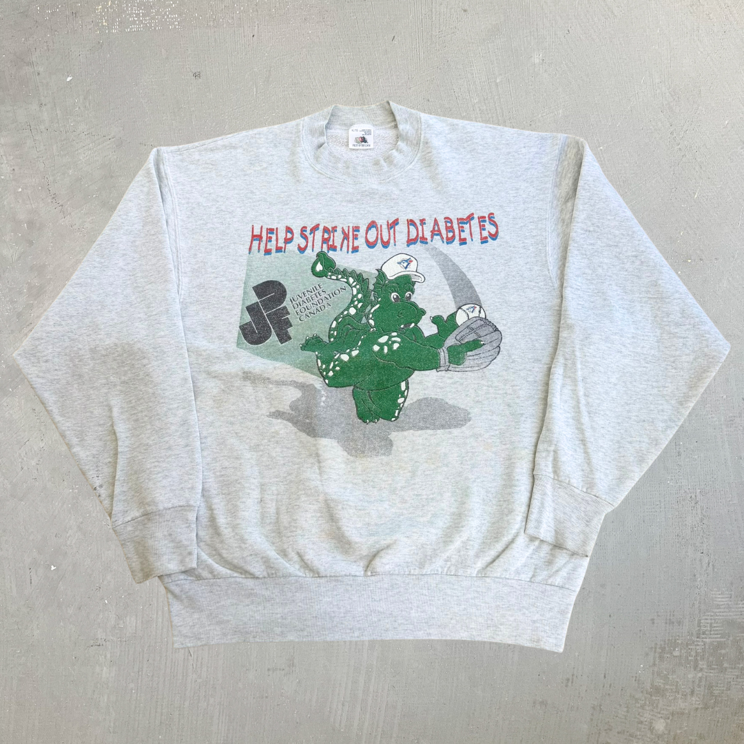 J- Vintage 90s Toronto Blue Jays Juvenile Diabetes Foundation Canada Graphic Crewneck - XL