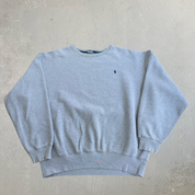 J- Vintage Polo RL Embroidered Logo Grey Crewneck - L