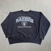 J- Vintage '98 Oakland Raiders NFL Graphic Text & Logo Crewneck - XL