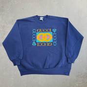 J- Vintage Bootleg Gucci Logo Graphic Made In USA Crewneck - XL