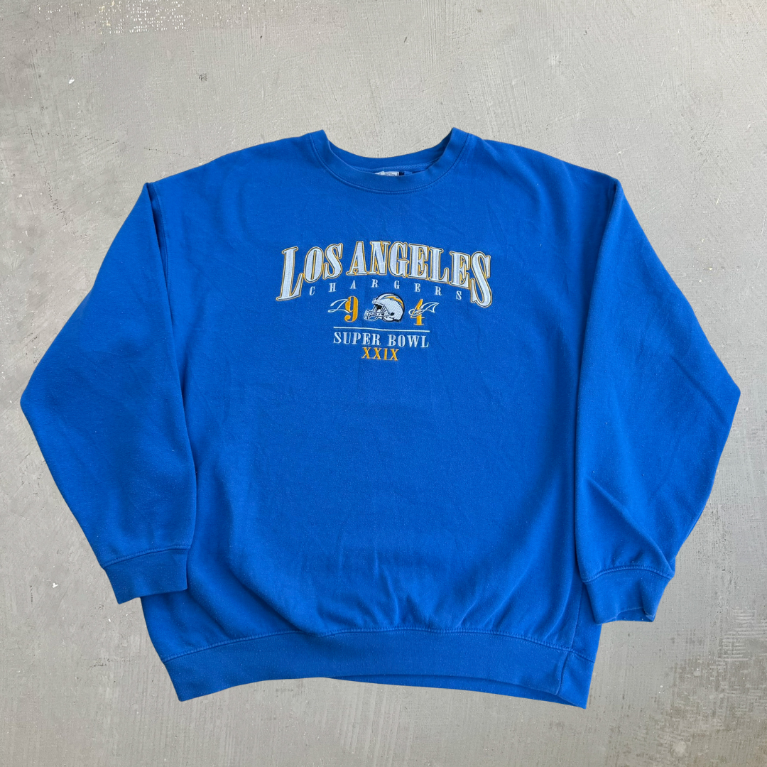 Reprint '95 NFL Los Angeles Chargers Super Bowl 29 Embroidered Crewneck - S