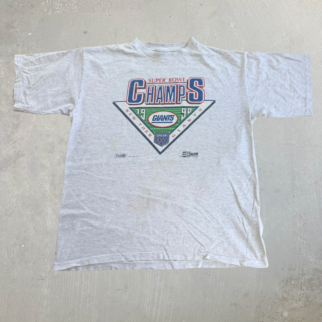 J- Vintage '90 New York Giants NFL Super Bowl 25 Graphic Tee - XL