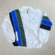 J- Vintage 90s Lacoste Embroidered Logo Lightweight Zip Up Jacket - M
