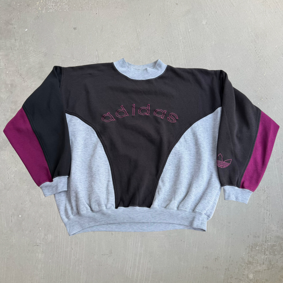J- Vintage 90s Adidas Embroidered Logo Crewneck - XL