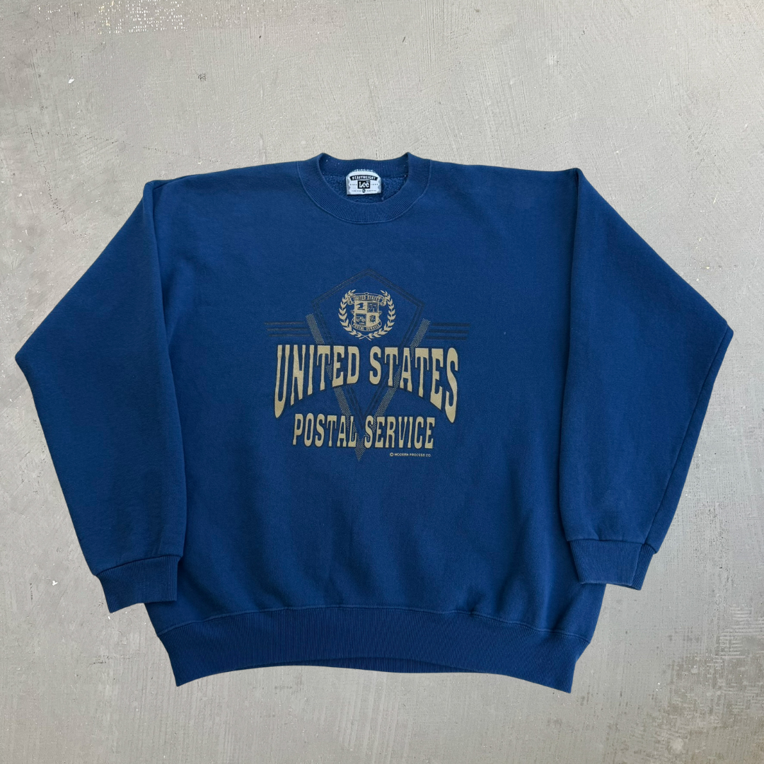 J- Vintage United States Postal Service Logo Lee Made In USA Crewneck - XL