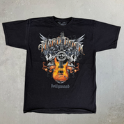 J- Vintage Hard Rock Cafe Hollywood Guitar & Text Graphic Tee - L