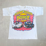 J- Vintage 90s The Dodge Boys Mopar Racing Signed Graphic Single Stitch Tee - M