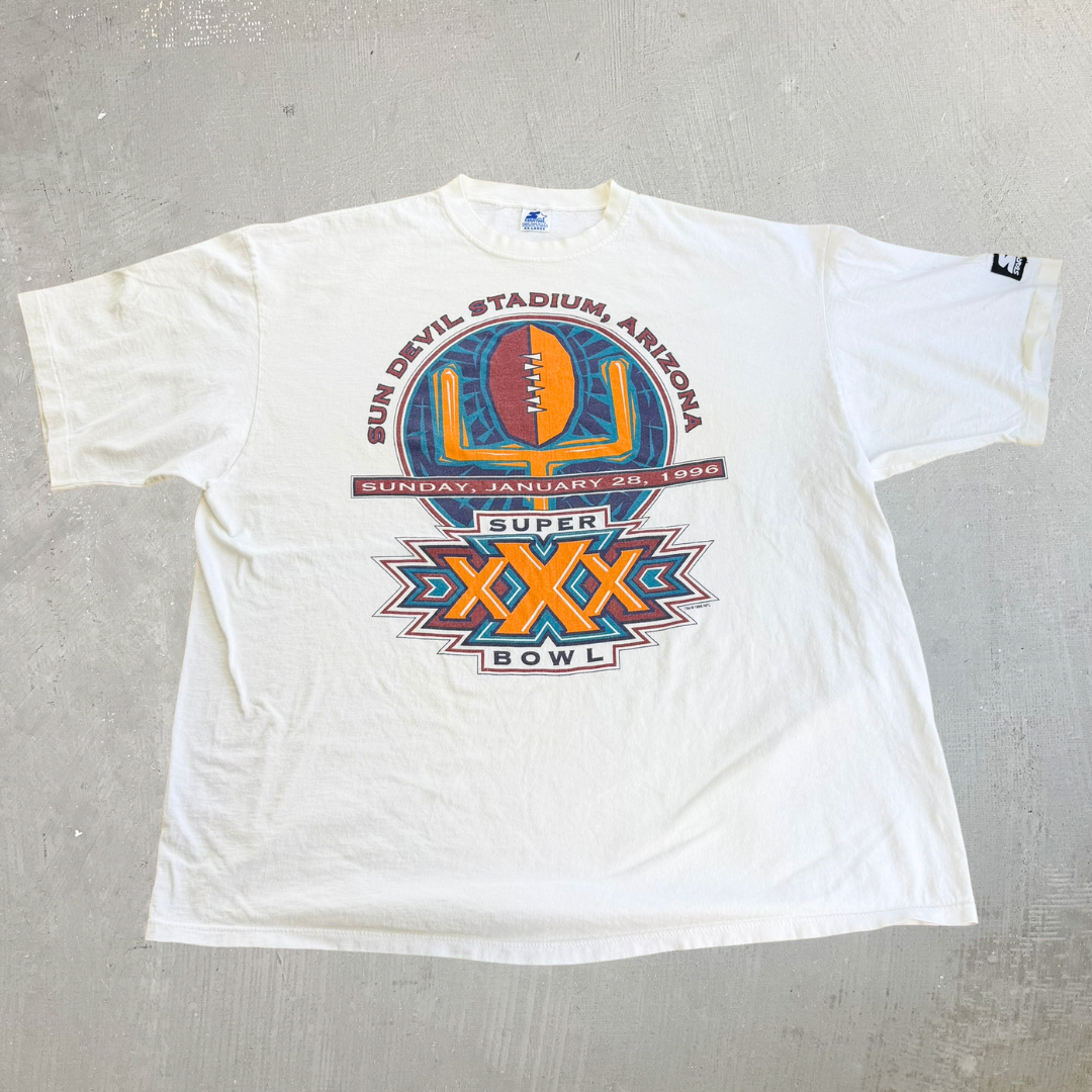 J- Vintage '95 NFL Super Bowl 30 Starter Graphic Single Stitch Tee - 2XL