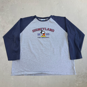 J- Vintage Disneyland Original Mickey Mouse Embroidered Raglan Tee - XL