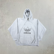F- Vintage Adidas Embroidered Logo & Text Made In USA Hoodie