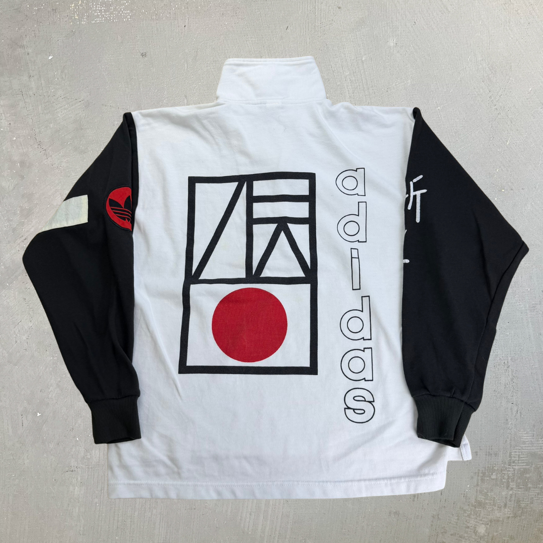 J- Vintage Adidas Of Japan Graphic & Text Quarter Zip Crewneck - S