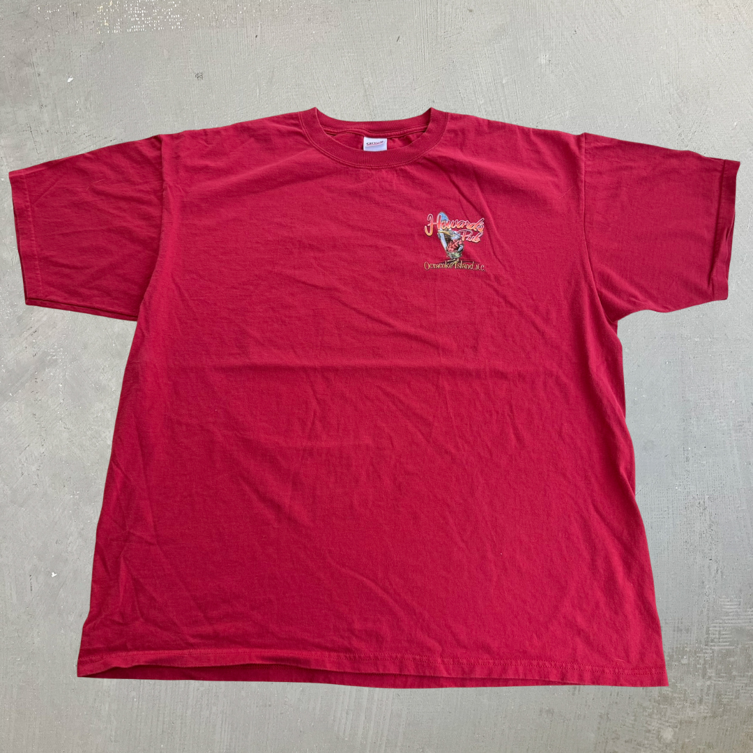 J- Vintage 2010s Howards Pub North Carolina Graphic Red Anvil Tag Tee - 2XL