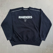 Vintage Oakland Raiders NFL Felt Embroidered Text Crewneck - XL