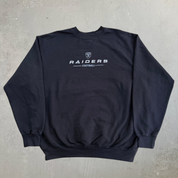Vintage Oakland Raiders NFL Embroidered Logo & Text Crewneck - L