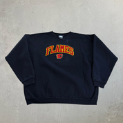 J- Vintage Calgary Flames Embroidered Logo & Text Crewneck - XL