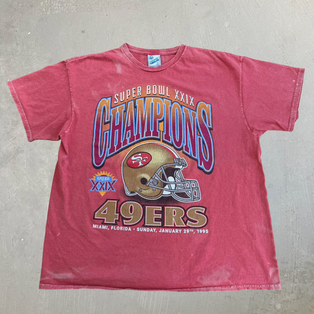 J-  47' Vintage Tubular NFL Super Bowl 29 1995 49ers Champions Graphic Tee - 2XL