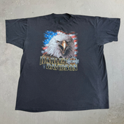 Vintage '88 3D Emblem Harley Davidson Eagle & American Flag Graphic Made In USA Single Stitch Tee - XL