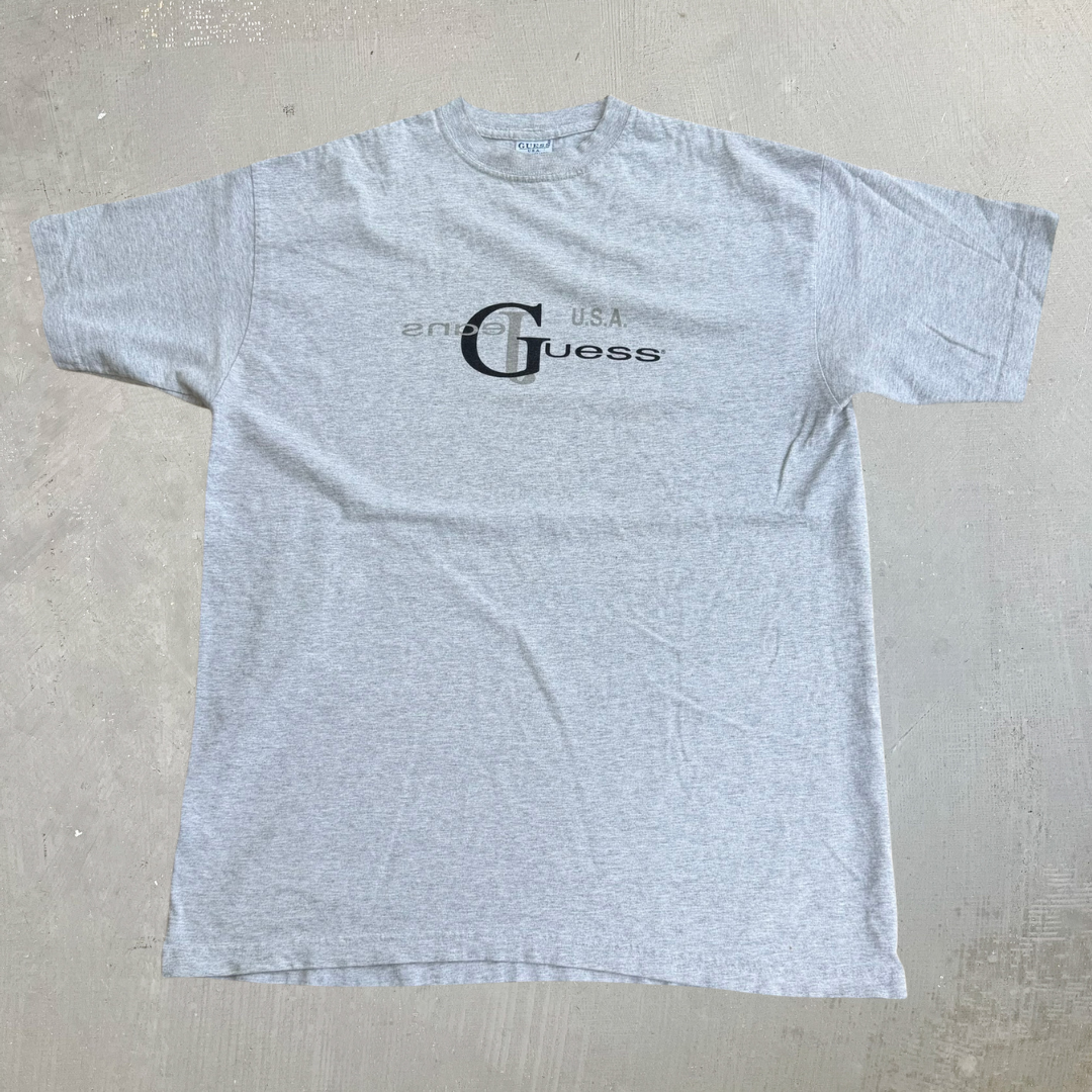 J- Vintage Guess Jeans USA Graphic Text Made In USA Tee - L