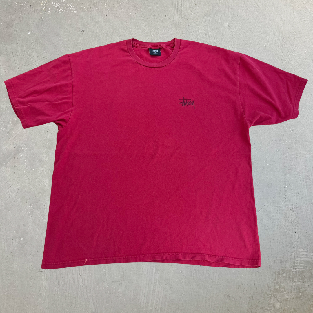 J- Vintage Stussy Cursive Text Logo Tee - XL