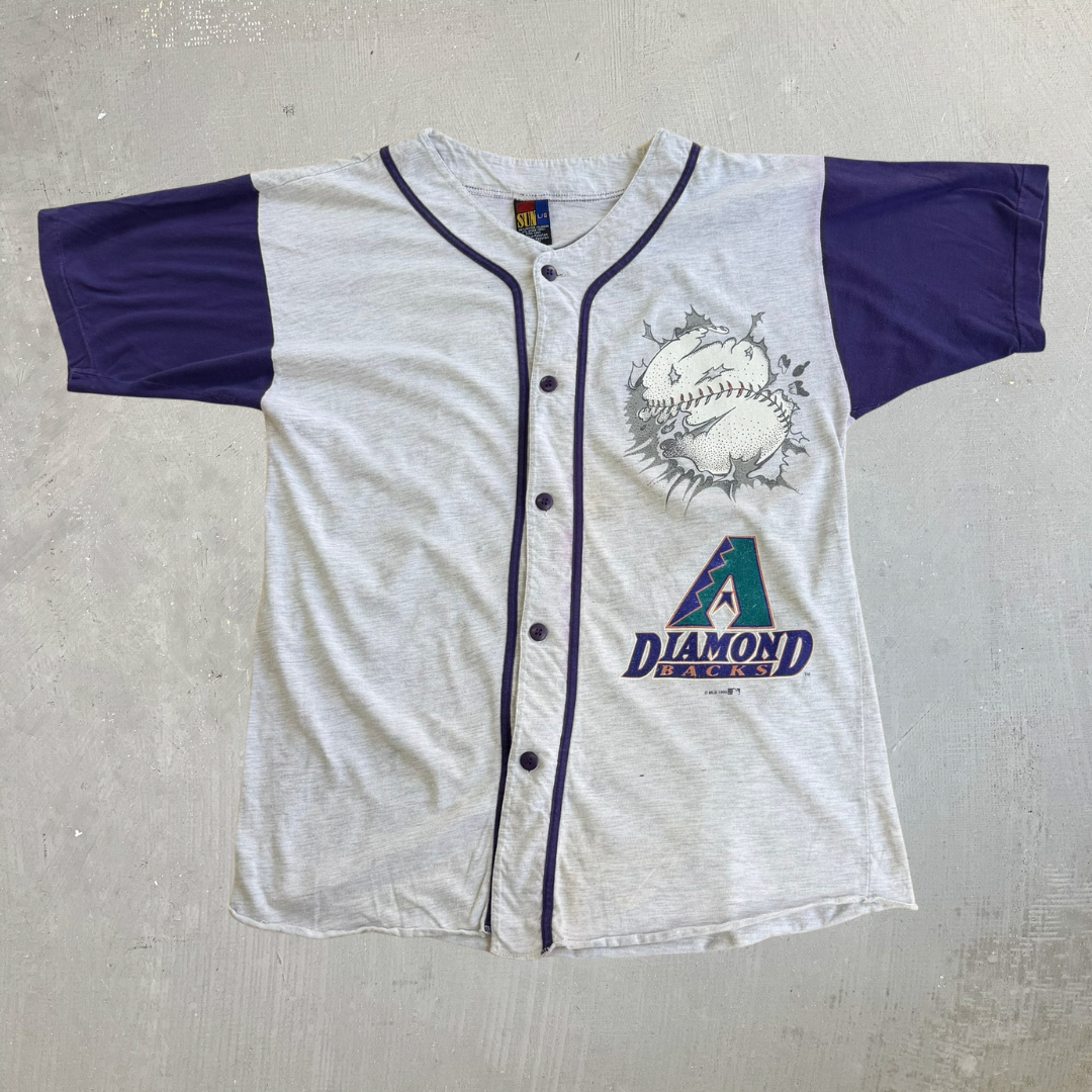 J- Vintage '95 Arizona Diamondbacks Bugs Bunny MLB Looney Tunes Graphic Baseball Jersey - L