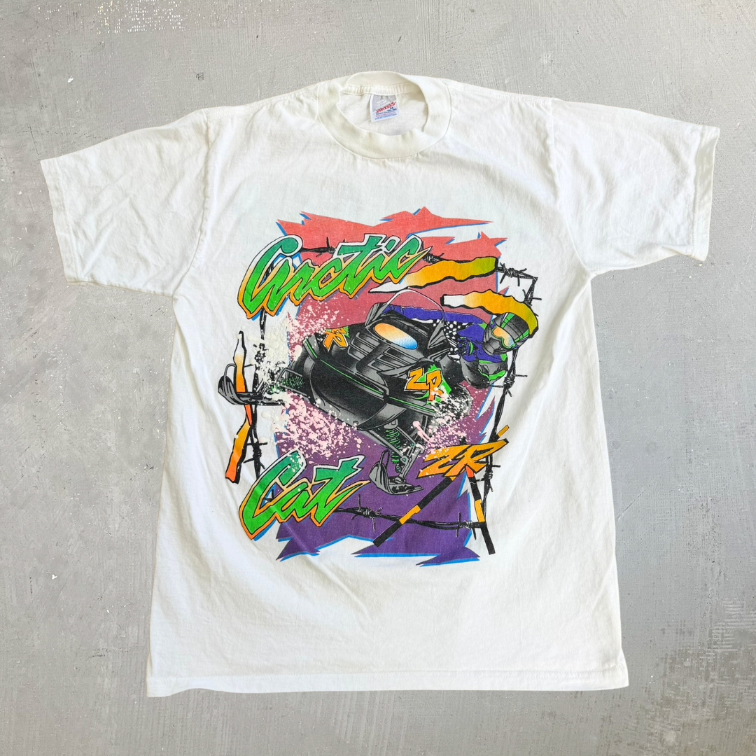 J- Vintage 90s Artic Cat Snowmobile Graphic Made In USA Single Stitch Tee - M