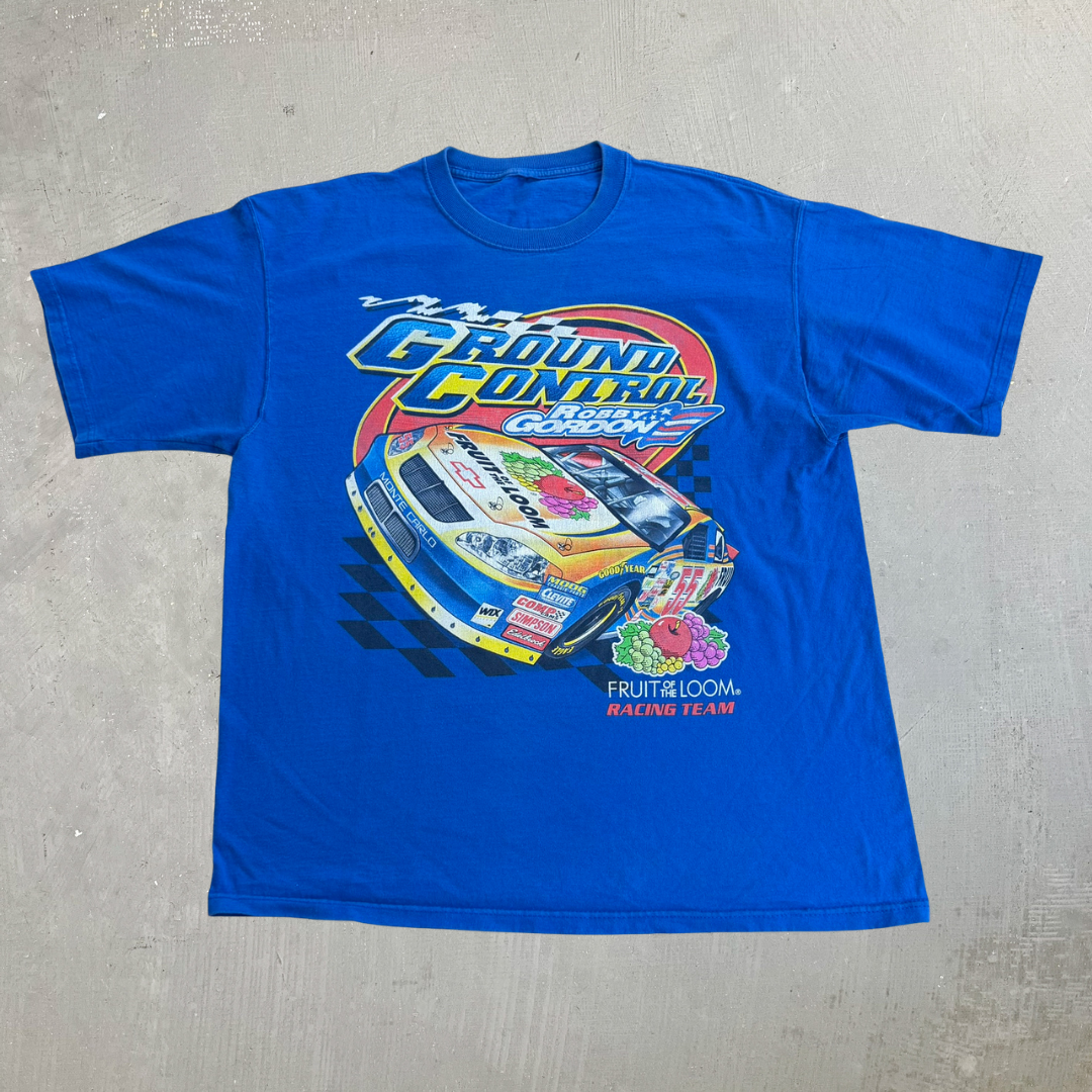 J- Vintage '04 Nascar Robby Gordon Fruit Of The Loom Racing Team Car Graphic Tee - XL