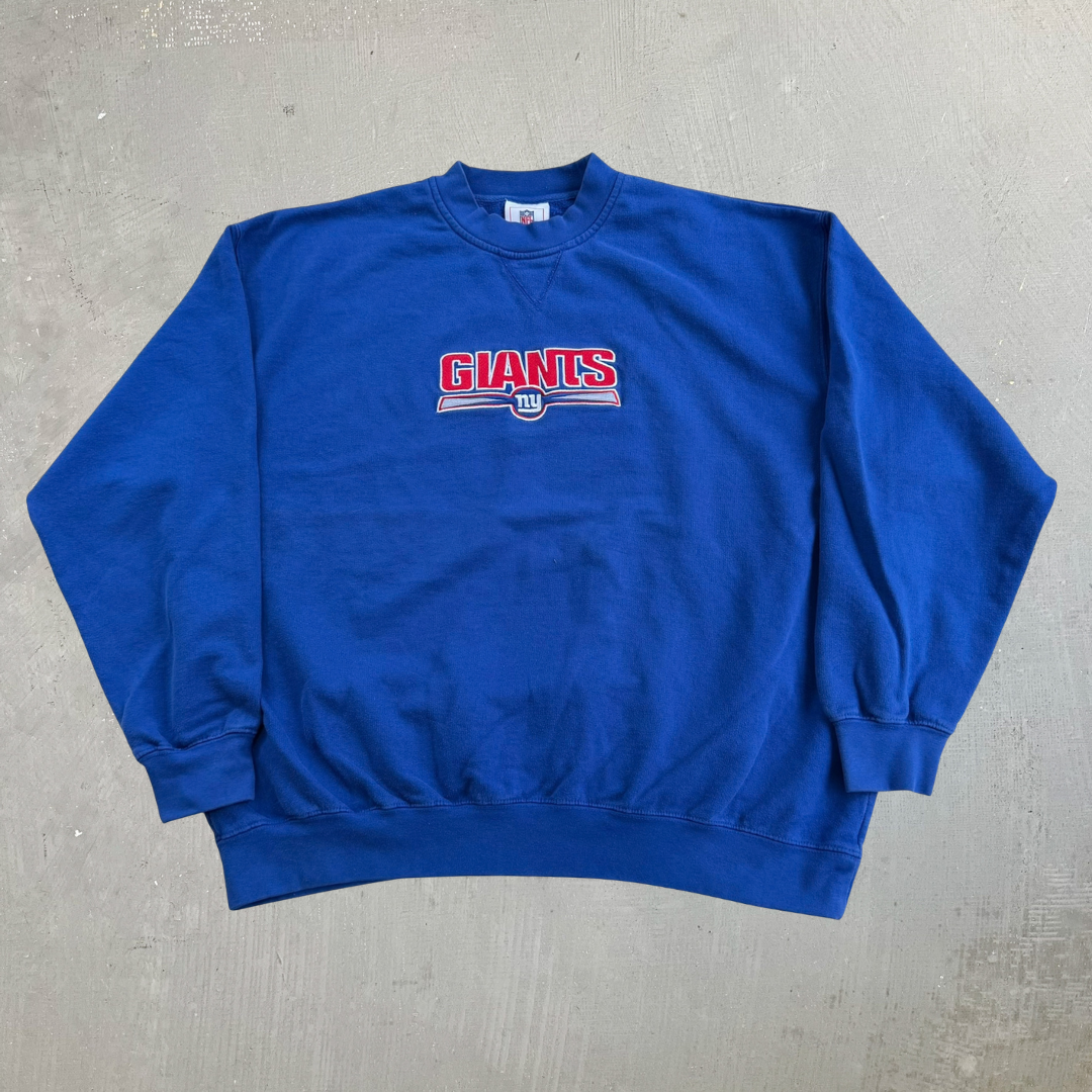 Vintage New York Giants NFL Embroidered Text & Logo Crewneck - XL