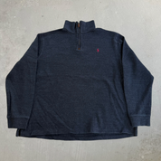 J- Vintage Polo RL Embroidered Logo Dark Grey Quarter Zip Crewneck - XL