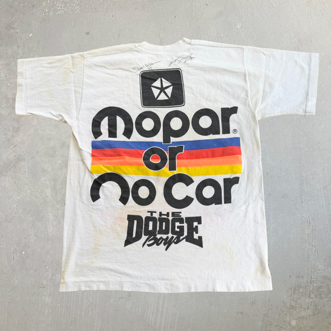 J- Vintage 90s The Dodge Boys Mopar Racing Signed Graphic Single Stitch Tee - M