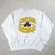 J- Vintage Central Catholic Fighting Irish Made In USA Crewneck - 2XL