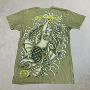 J- Vintage Ed Hardy Mermaid Rhinestones Graphic Tee - M