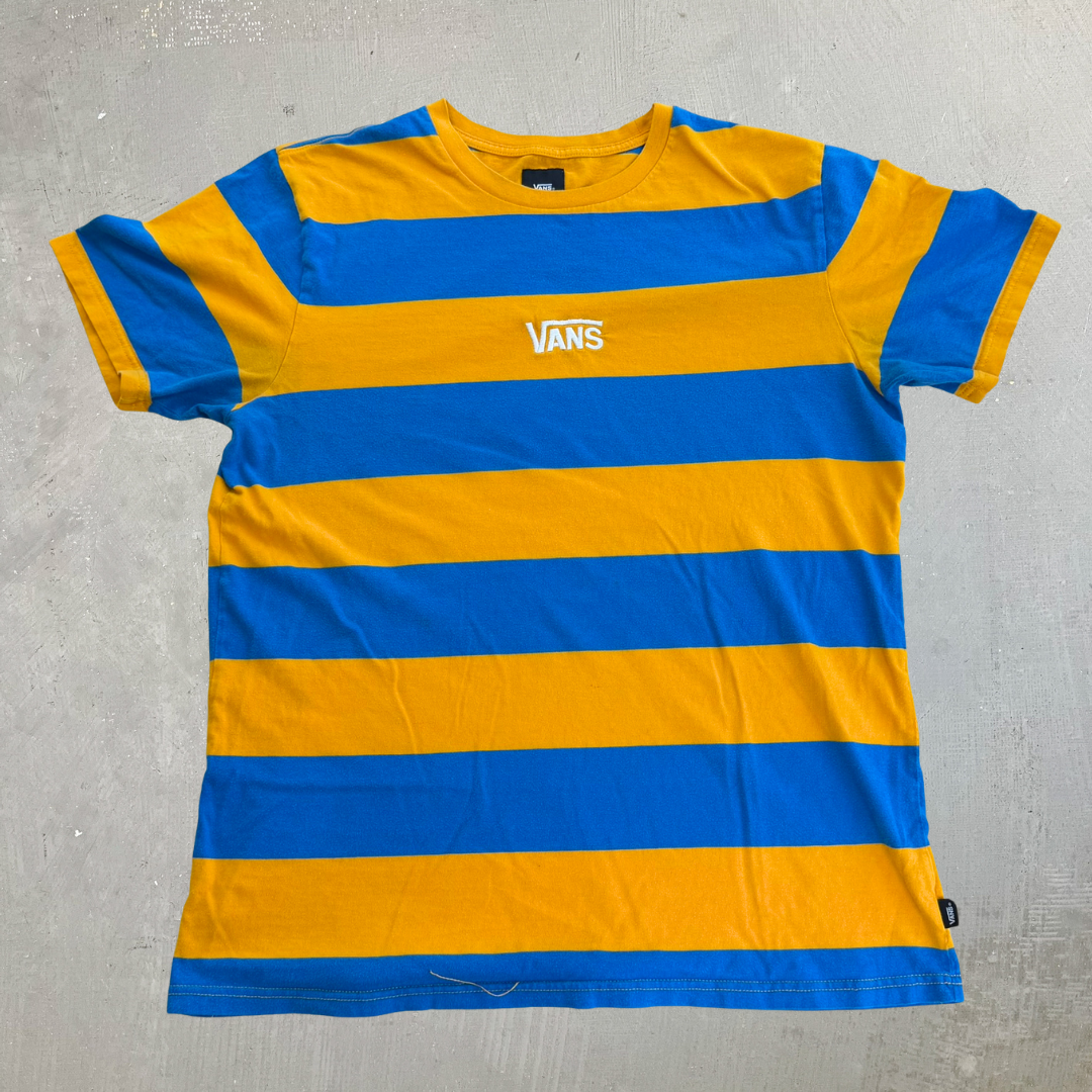 J- Vans Embroidered Logo Striped Tee - L