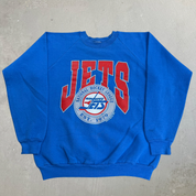 J- Vintage '90 Winnipeg Jets NHL Graphic & Text Crewneck - XL