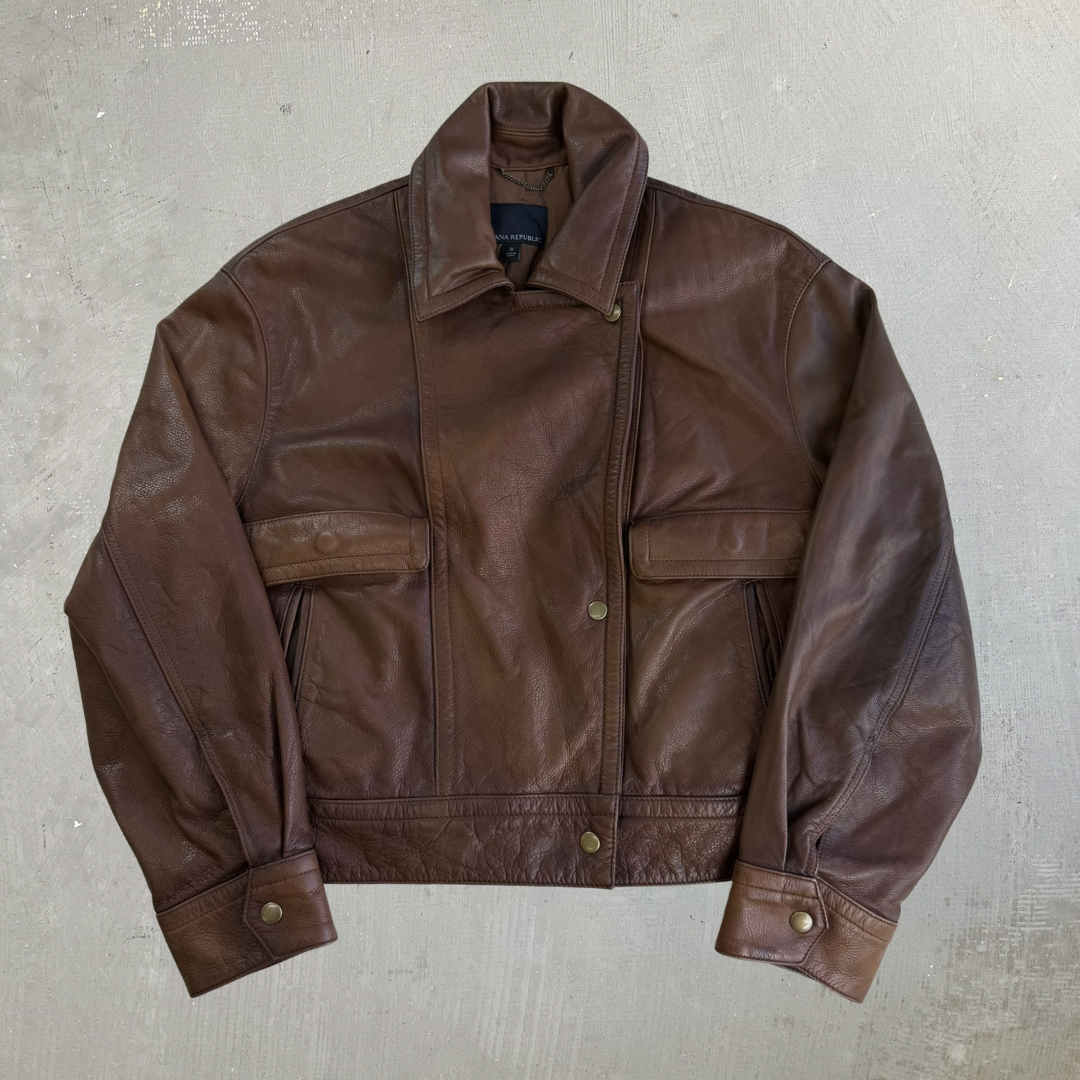 Vintage Women's Banana Republic Leather Jacket - Women's M