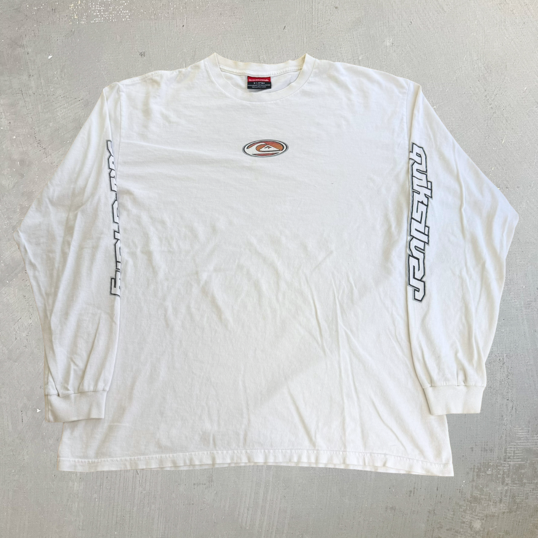 J- Vintage Quicksilver Boarding Company Graphic Long Sleeve Tee - XL