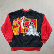 J- Vintage Disney Winnie The Pooh Reversible Graphic Bomber Jacket - L