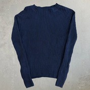 Vintage Women's Polo Jeans RL Navy Cable Knit Sweater - Women's L