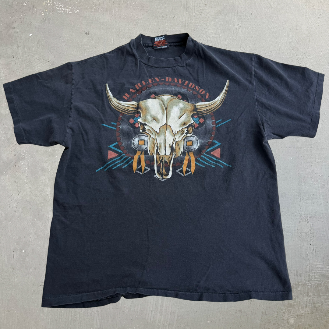 J- Vintage '93 Harley Davidson Oklahoma City Made In USA Single Stitch Tee - L