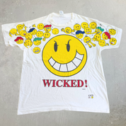 J- Vintage Freeze Wicked Smiley Faces Graphic Made In USA Single Stitch Tee - L