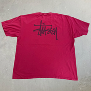 J- Vintage Stussy Cursive Text Logo Tee - XL