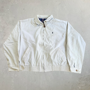 J- Vintage 90s Polo RL Embroidered Logo Zip Up Harrington Jacket - XL