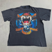 Vintage '90 Looney Tunes Taz's Devil Motorcycles Graphic Made In USA Single Stitch Tee - XL
