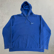 J- Vintage Nike Embroidered Swoosh Made In Canada Blue Hoodie - M